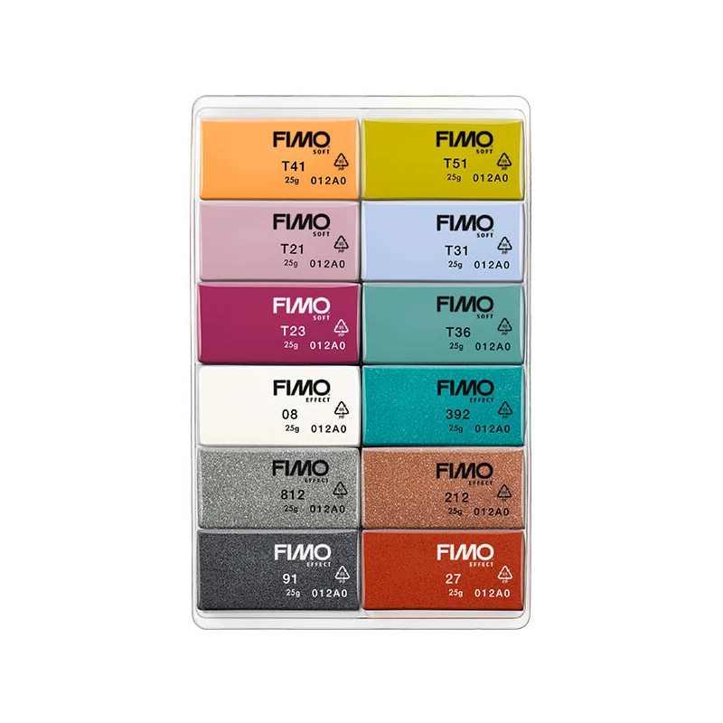 Set plastilină de coacere și modelare FIMO Soft Color Pack, 12x25 g - Fashion Colors