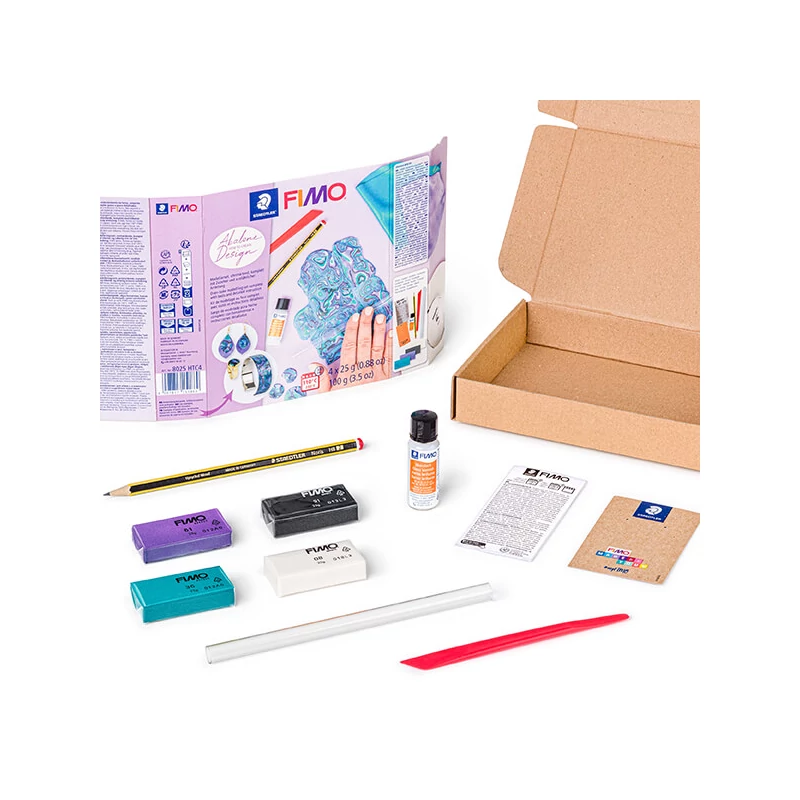 Set Plastilină care se întărește la coacere  Fimo Effect, 4x25 g - Abalone design, Abalone Design