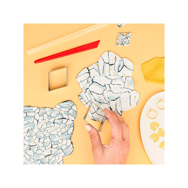 Set Plastilină care se întărește la coacere  Efect Fimo, 4x25 g - design marmura, Marble Design