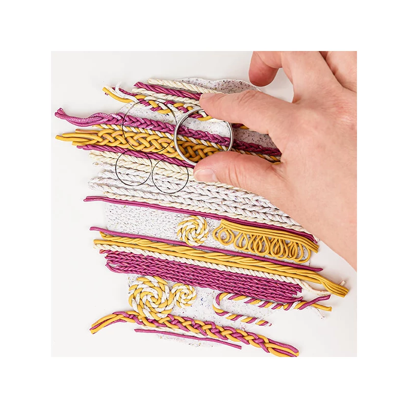 Set Plastilină care se întărește la coacere  Efect Fimo, 4x25 g - design de tricotat, Design Knit and Braid