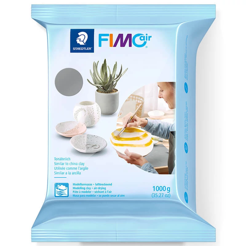 FIMO Air Basic plastilină cu uscare la aer 1000 g - gri (8101-80)