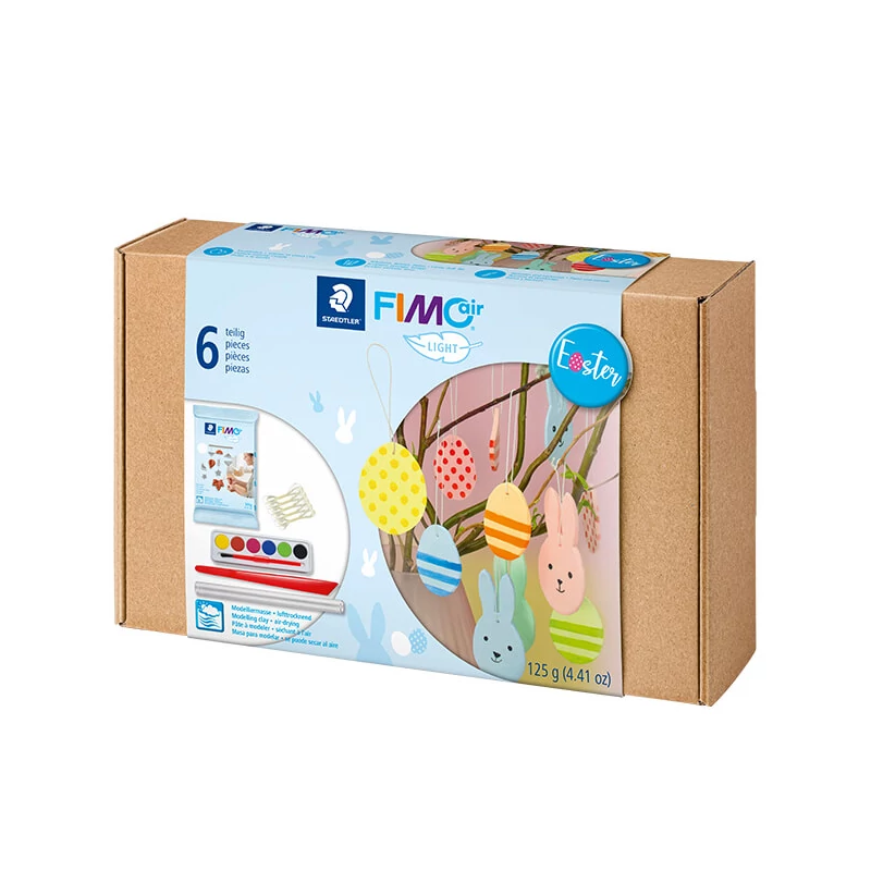 FIMO Air Light Easter Set, Set plastilină de Paște, 125 g cu accesorii