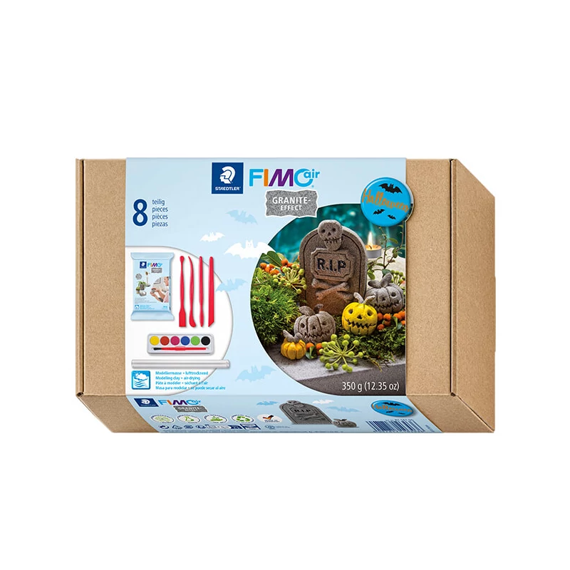 FIMO Air Efect Granit  Halloween Set plastilină, 350 g cu accesorii