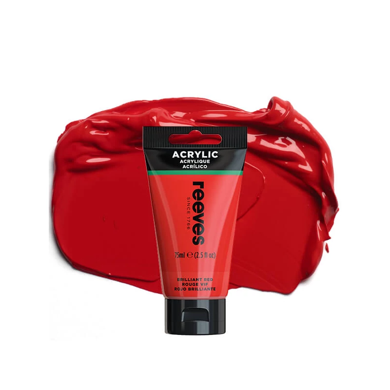 Reeves culori acrilice, 75 ml - brilliant red