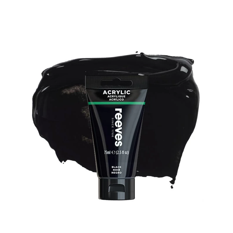Reeves culori acrilice, 75 ml - black