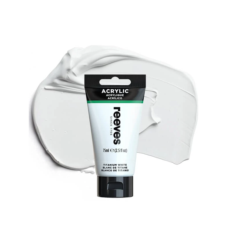 Reeves culori acrilice, 75 ml - titanium white