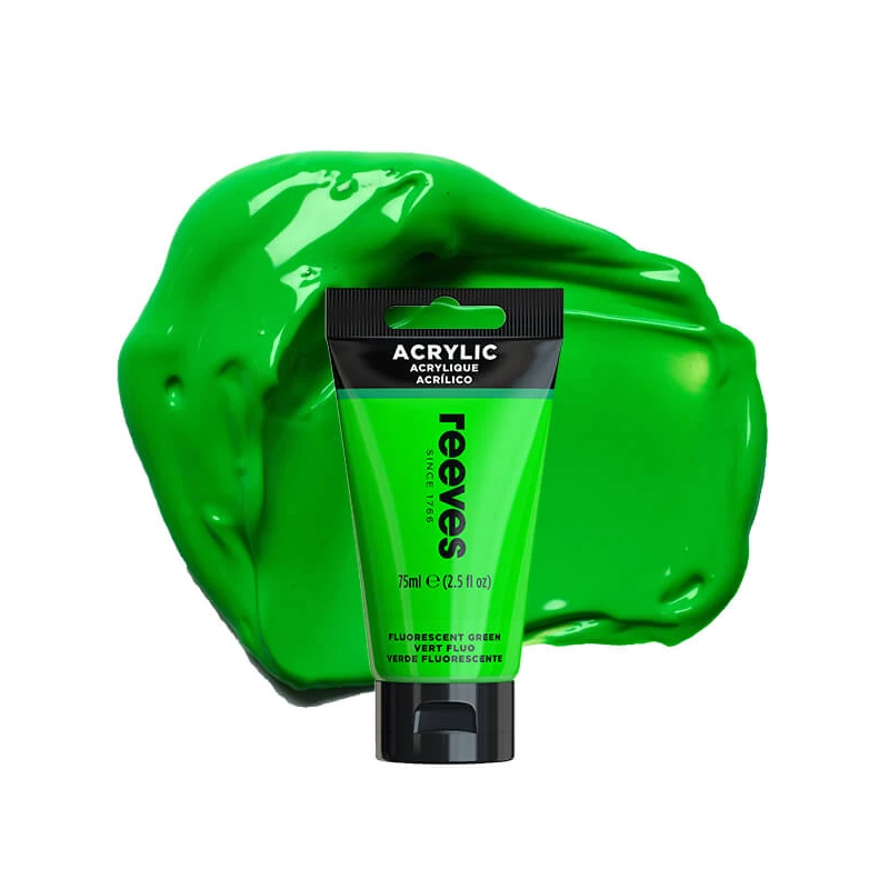 Reeves culori acrilice, 75 ml - fluorescent green