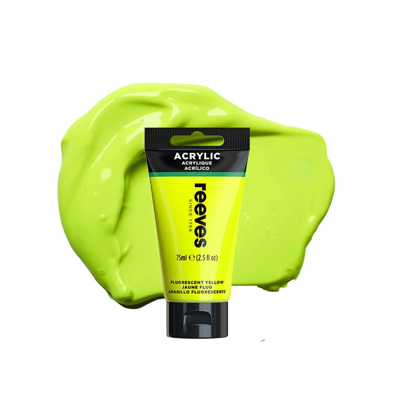 Reeves culori acrilice, 75 ml - fluorescent yellow