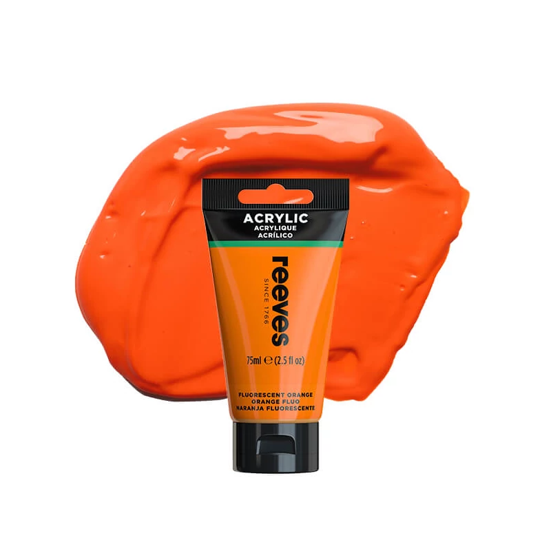 Reeves culori acrilice, 75 ml - fluorescent orange