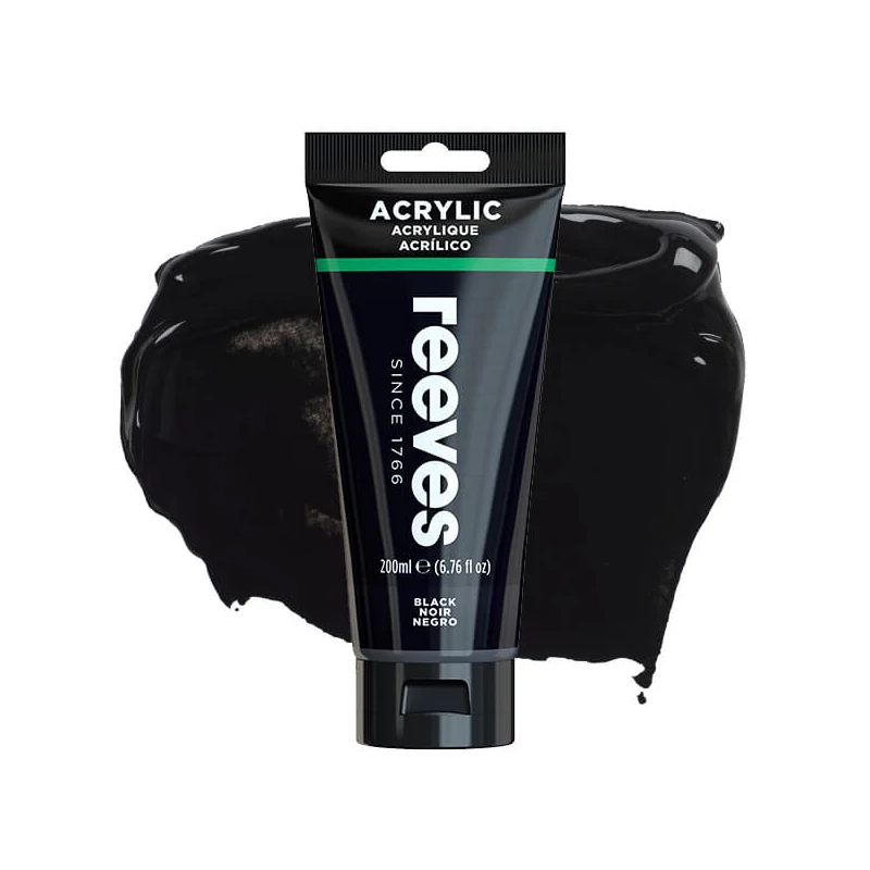 Reeves culori acrilice, 200 ml - black