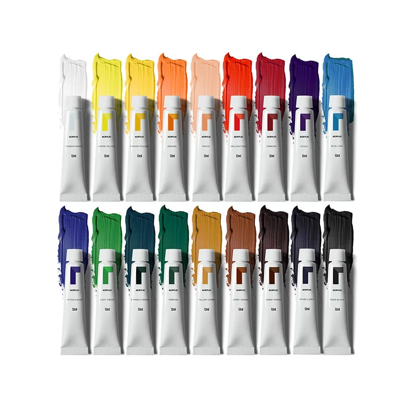 Reeves set culori acrilice, 18x12 ml