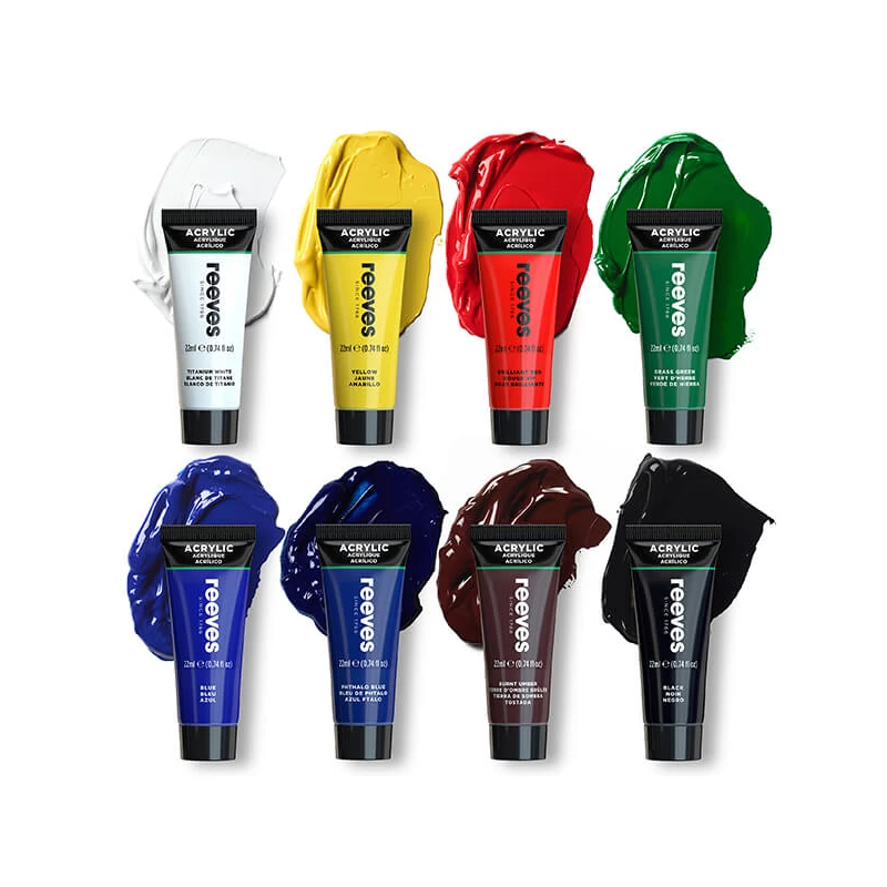 Reeves set culori acrilice, 8x22 ml