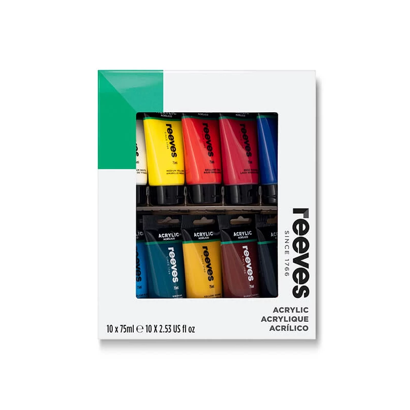 Reeves set culori acrilice, 10x75 ml