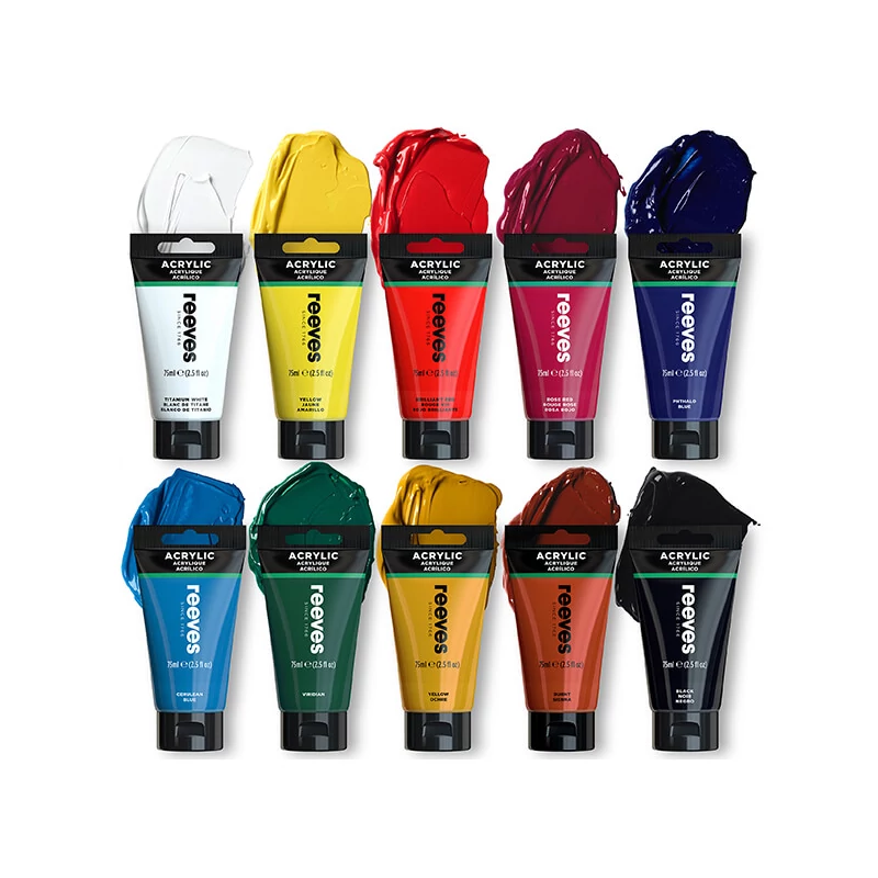Reeves set culori acrilice, 10x75 ml