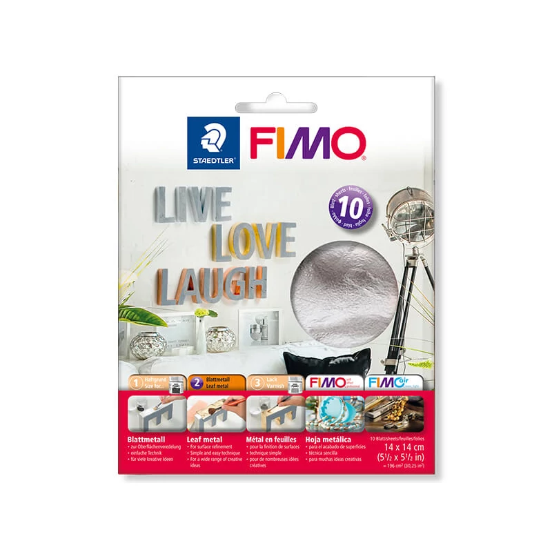 Folie de fum FIMO, 14x14 cm - argintiu, 10 coli