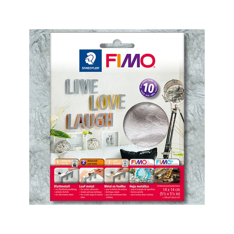 Folie de fum FIMO, 14x14 cm - argintiu, 10 coli