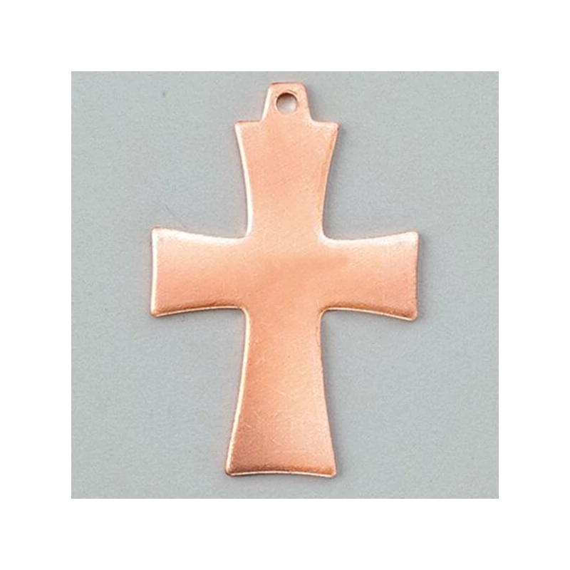 Bază pandativ email din cupru- cruce, 33x22 mm