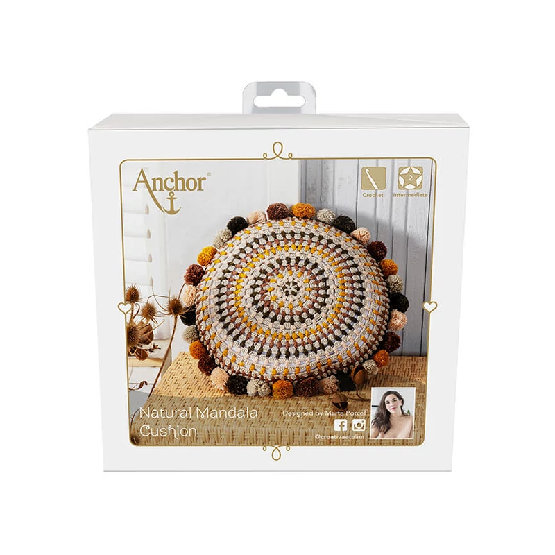 Set de croșetat perne Anchor Mandala - Natural