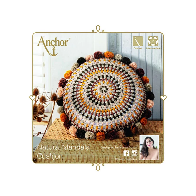 Set de croșetat perne Anchor Mandala - Natural