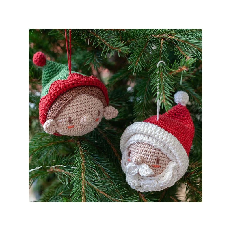 Set croșetat Anchor Creativa, figurine Amigurumi - Mos Craciun si ajutorul lui