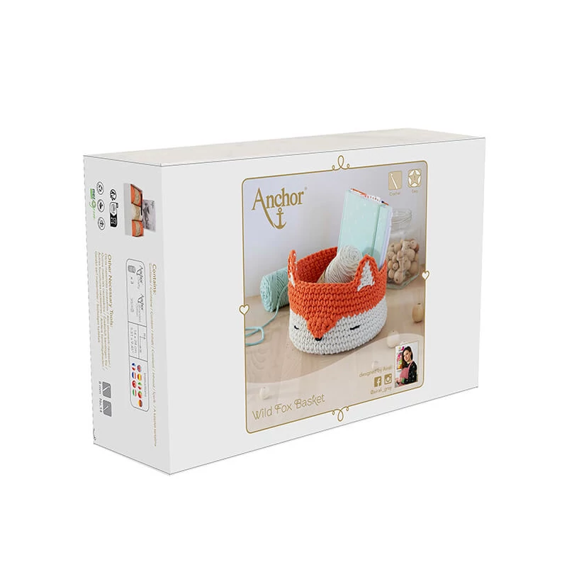 Kit croșetat Anchor Crafty Fine - Coș Vulpe