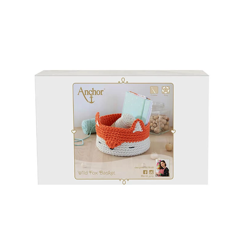 Kit croșetat Anchor Crafty Fine - Coș Vulpe