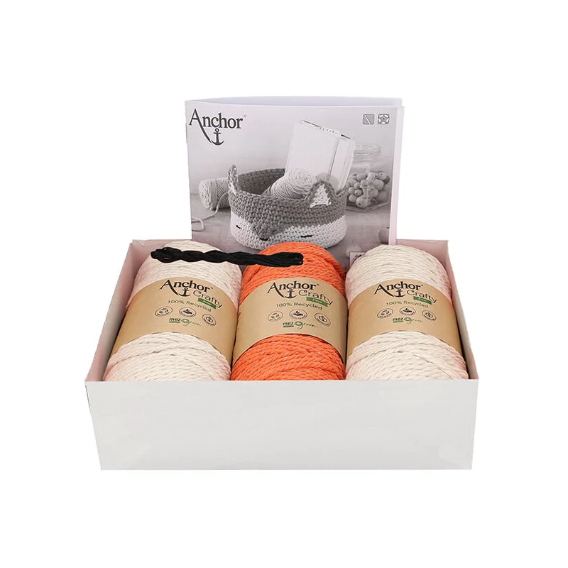 Kit croșetat Anchor Crafty Fine - Coș Vulpe