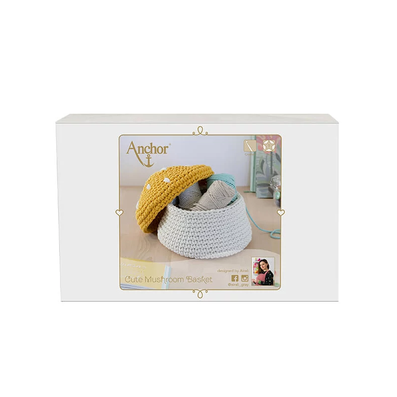 Set de croșetat fin Anchor Crafty - Coș cu ciuperci
