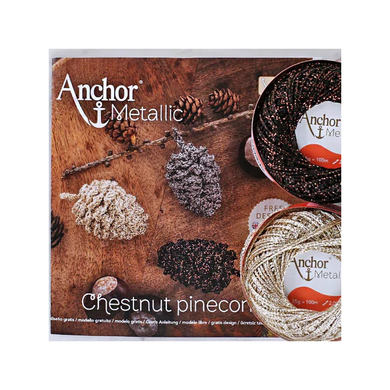 Set croșetat, Anchor Metallic - Conuri, aur alb, gri, negru