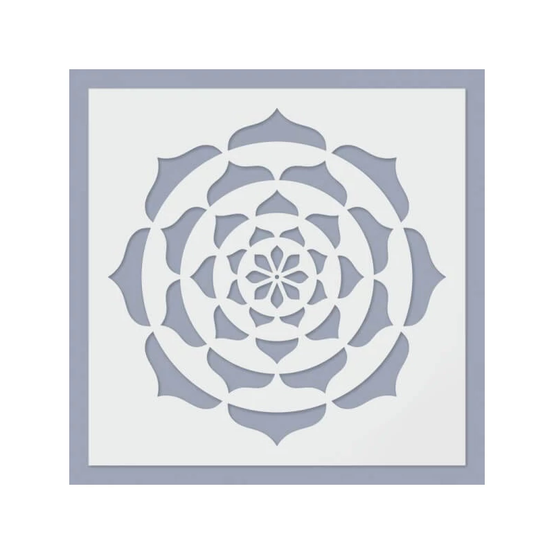 Șablon, 24,5x24,5 cm - Mandala, lotus