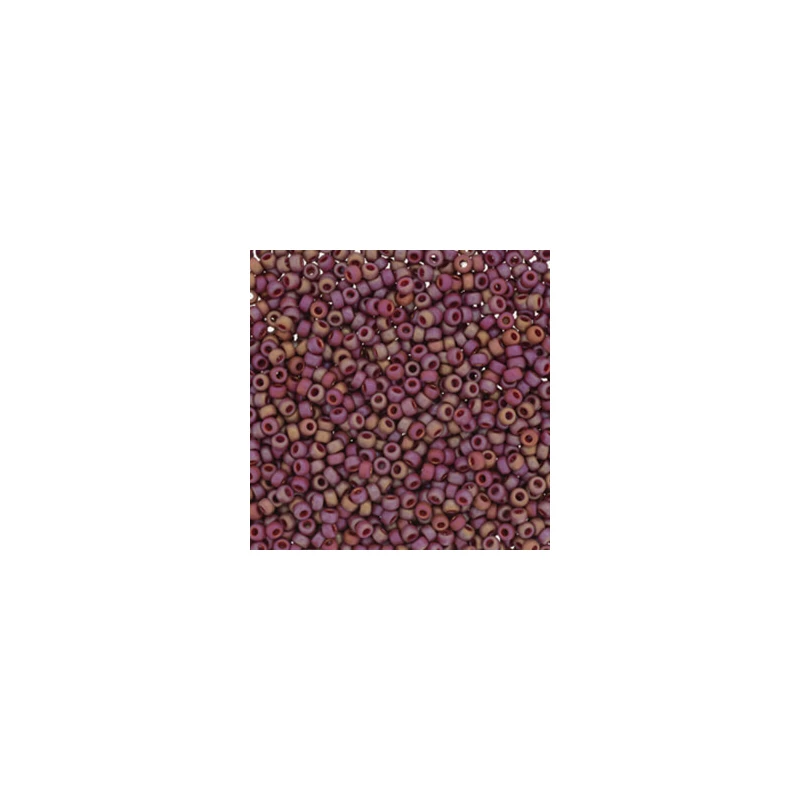 Mărgele de sticlă japoneză Miyuki, mărgele rocailles 11/0 - Frost Opaque Glaze Rainbow Dark Red