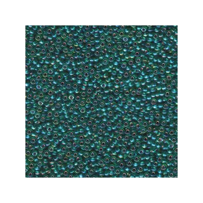 Mărgele de sticlă japoneze Miyuki, mărgele rocailles  11/0 - Silver Lined Emerald AB