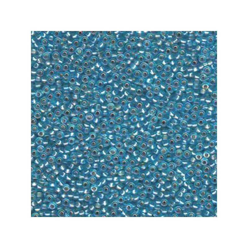 Mărgele de sticlă japoneze Miyuki, mărgele rocailles  11/0 - Silver Lined Aqua AB