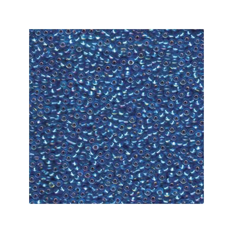 Mărgele de sticlă japoneze Miyuki, mărgele rocailles 11/0 - Silver Lined Sapphire AB