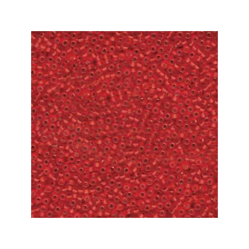 Mărgele de sticlă japoneze Miyuki, mărgele rocailles  11/0 - Matte Silver Lined Flame Red