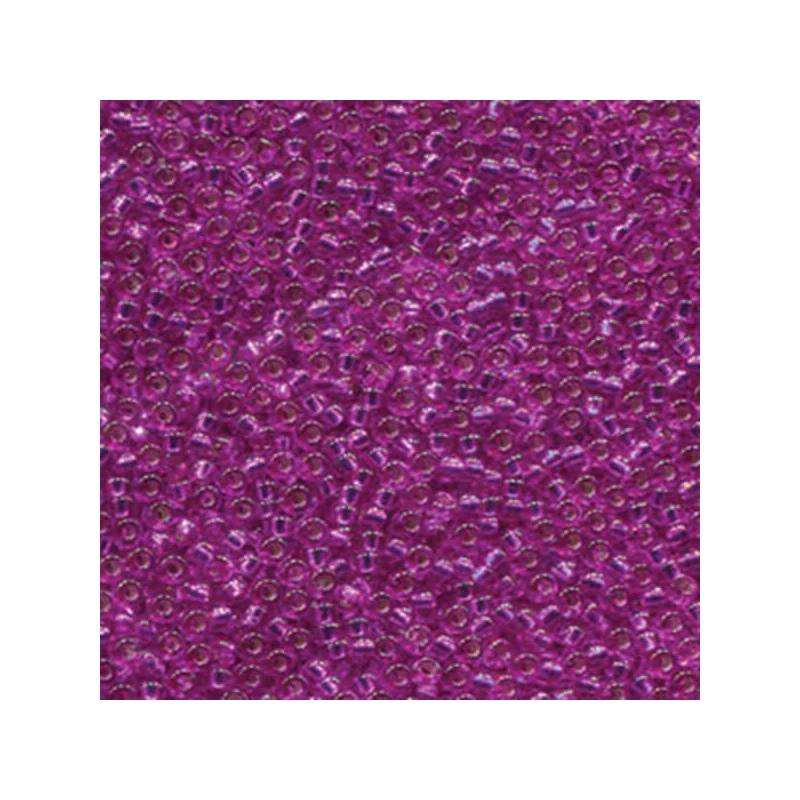 Mărgele de sticlă japoneze Miyuki, mărgele rocailles   11/0 - Dyed Silver Lined Fuchsia