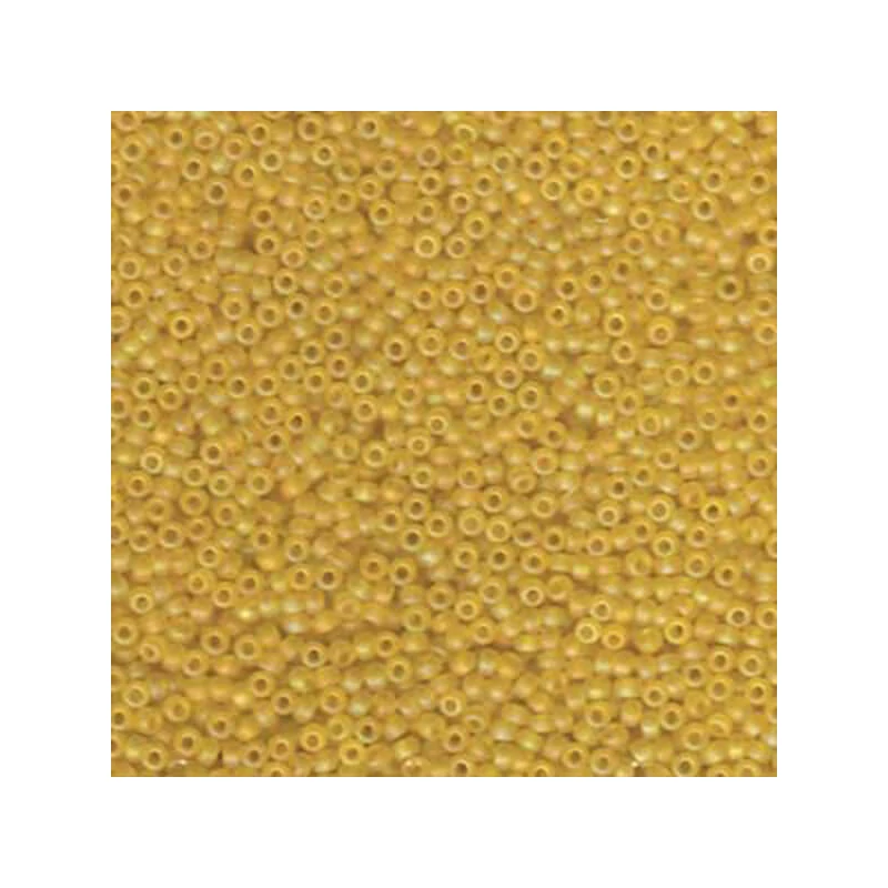 Mărgele de sticlă japoneze Miyuki, mărgele rocailles 11/0 - Matte Transparent Yellow AB
