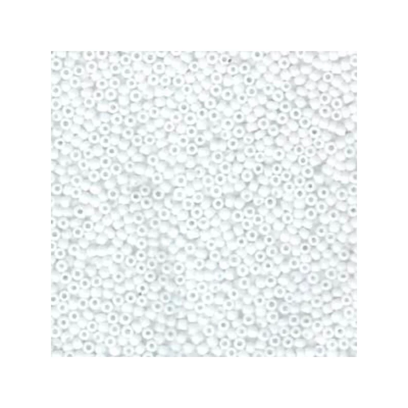 Mărgele de sticlă japoneze Miyuki, mărgele rocailles  11/0 - Matte Opaque White