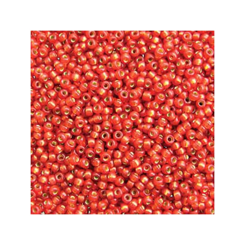 Mărgele de sticlă japoneză Miyuki, mărgele rocailles 11/0 - Duracoat Silver Lined Watermelon