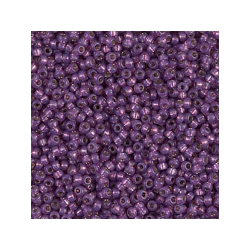 Mărgele de sticlă japoneză Miyuki, mărgele rocailles 11/0 - Duracoat Silver Lined Dark Lilac