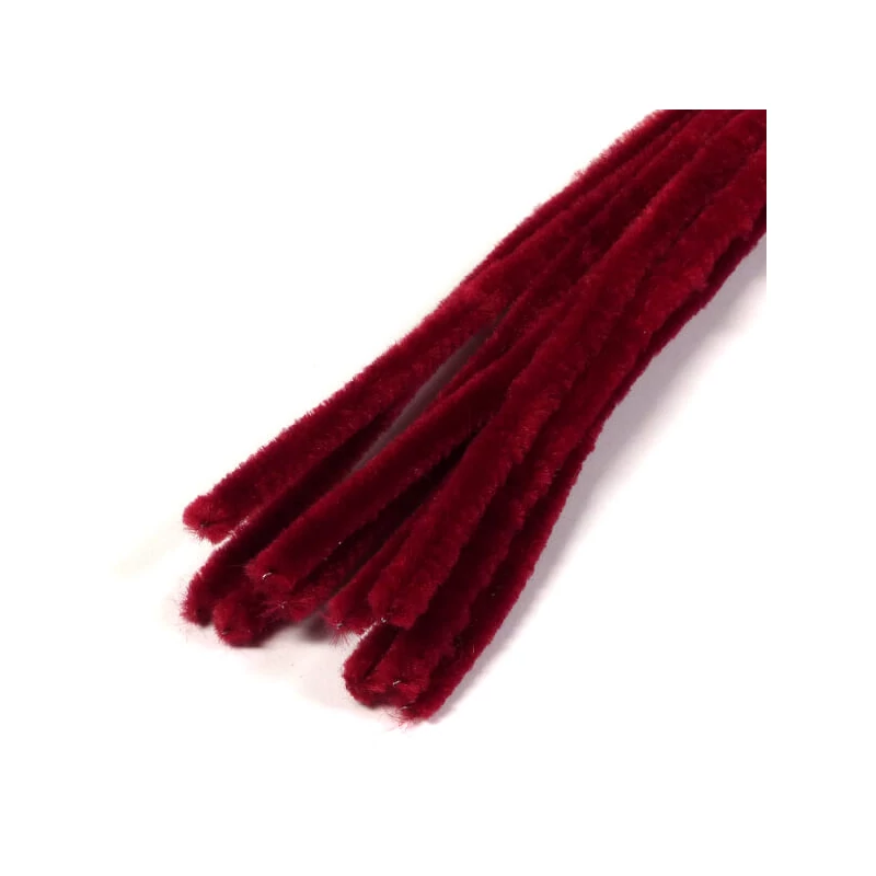 Chenille, 30 cm - visiniu, 10 buc