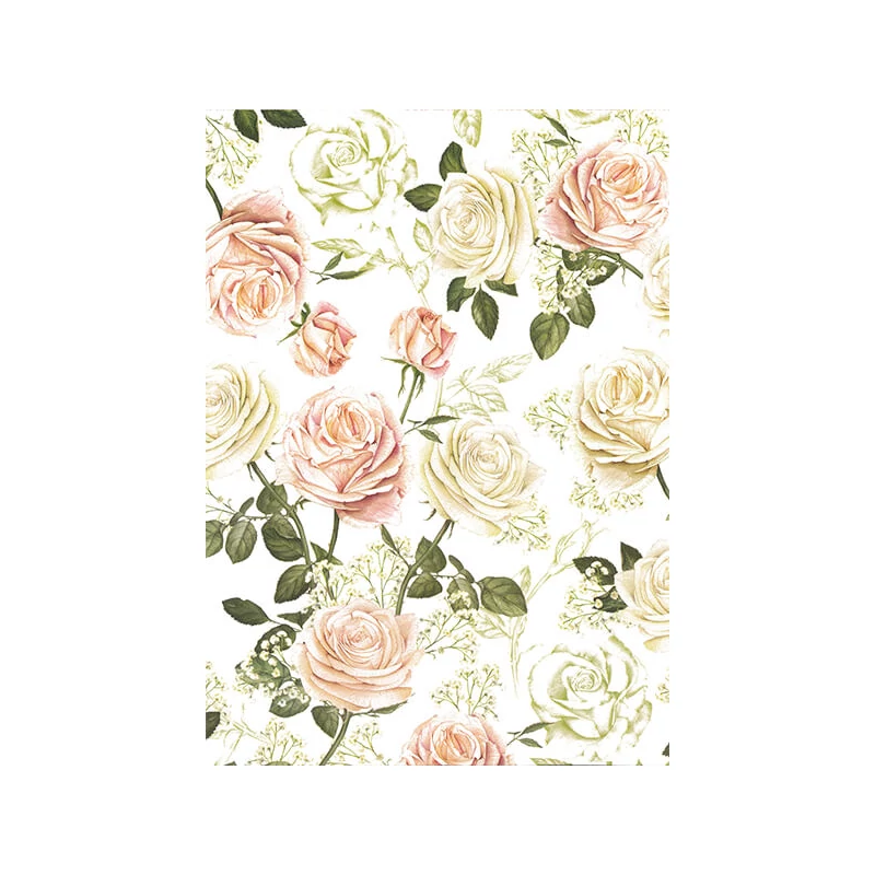 Hârtie de decoupage Tassotti - trandafiri roz