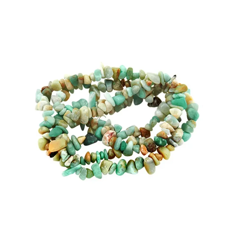 Perle din minerale, chips - Amazonit, 8-12 mm, 1 șir