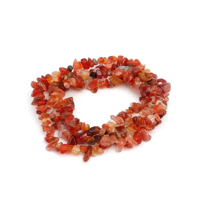 Perle din minerale, chips - Carnelian, 8-12 mm, 1 șir