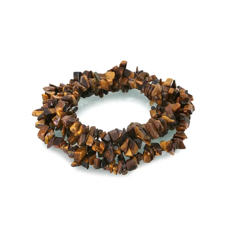 Perle din minerale, chips - Ochi de tigru, 8-12 mm, 1 șir