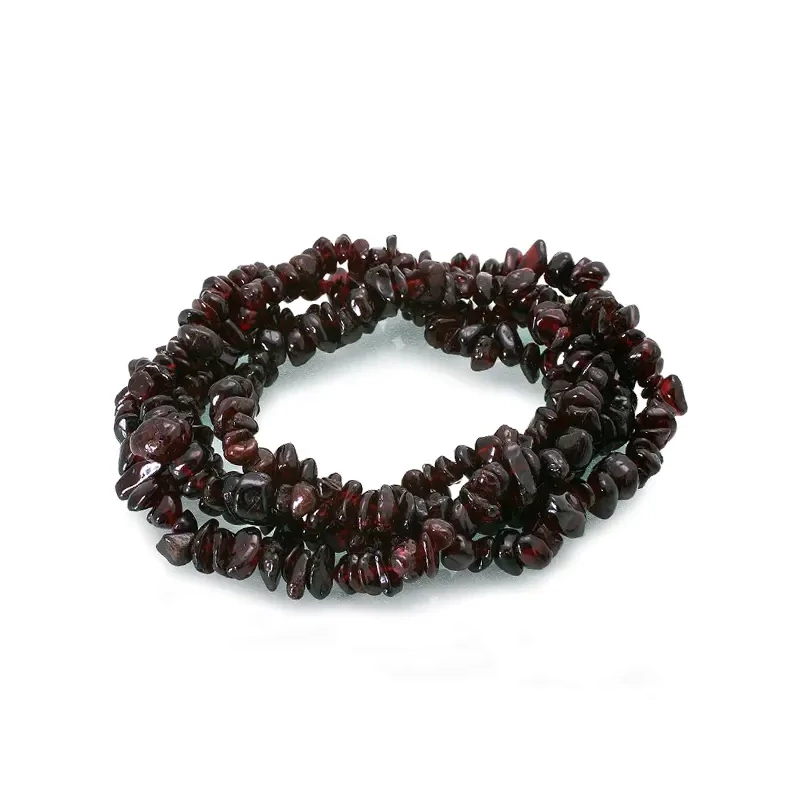 Perle din minerale, chips - Granat, 8-12 mm, 1 șir