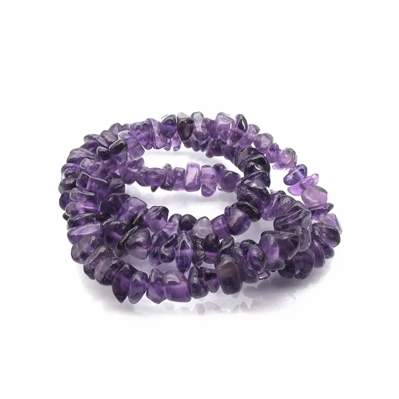 Perle din minerale, chips - Ametist brazilian, 8-12 mm, 1 șir