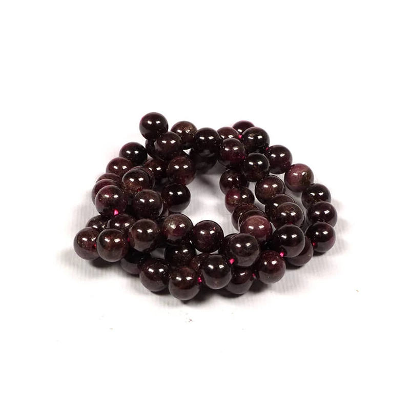 Ásványgyöngy - Gránát, 7-8 mm, 37 cm