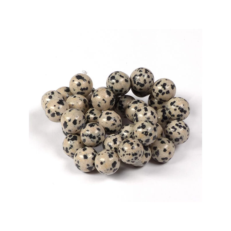 Ásványgyöngy - Jáspis, dalmata, 10 mm, 37 cm