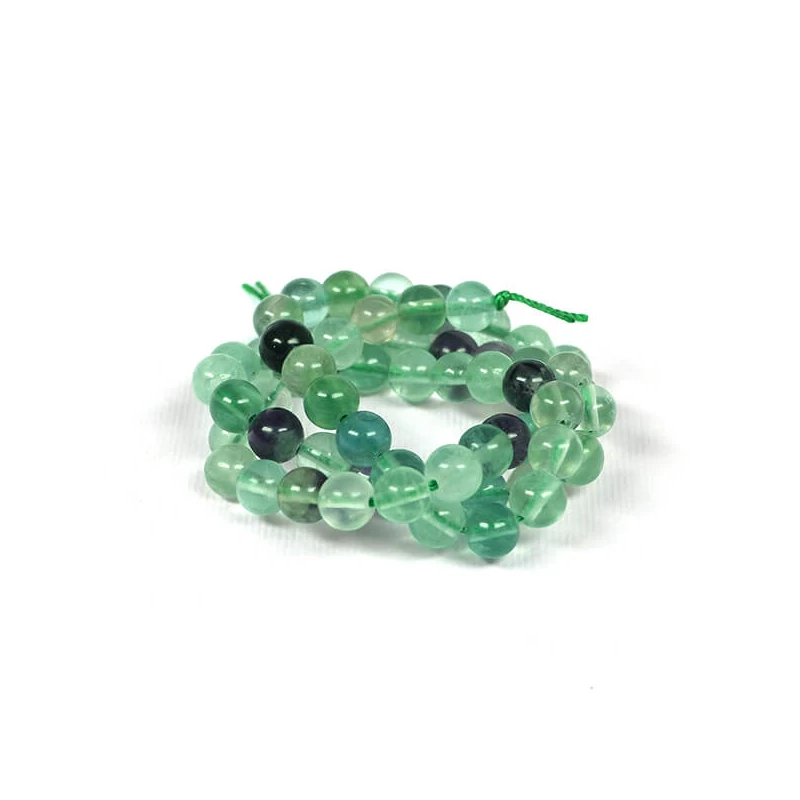Perle din minerale  -  Fluorit de curcubeu, 6 mm, 1 șir